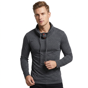 เสื้อโปโลผู้ชายทรงเข้ารูป ผ้าถัก สีเทาล้วน ติดกระดุม คอปก แขนยาว สไตล์ลำลอง สำหรับฤดูใบไม้ร่วง คอลเลคชั่นปี 2027 ผลิตในบังกลาเทศ - Product Image 6