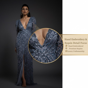 Elegante Vestido Largo de Noche para Mujer de Alta Calidad |   Elegante Vestido de Fiesta Formal para Bodas, Recepciones y Eventos Especiales - Product Image 2