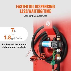Portatile 32 galloni di carburante Caddy su ruote 12V DC pompa di trasferimento benzina Diesel 8.2 ft portata 7L/min per camion tosaerba - Product Image 6