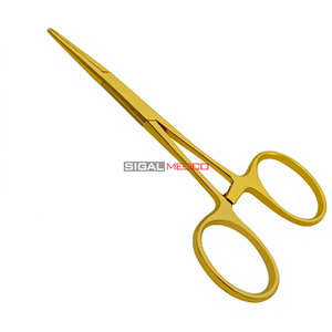 Pinces à moustiques Halstead Premium, droites, manche doré, 5 pouces, pinces hémostatiques autobloquantes en carbure de tungstène et acier inoxydable, chirurgicales - Product Image 2