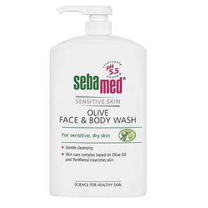 Sebamed Peau Sensible Olive, Nettoyant Visage et Corps avec Pompe 1000ml - Product Image 1
