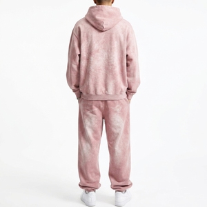 Ensemble de survêtement épais 420 g/m² en molleton 100 % coton, effet délavé, pour femmes et hommes, avec logo personnalisé, pantalon de survêtement et sweats à capuche unisexes - Product Image 2