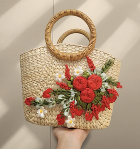 Vietnam Handmade Factory Water Hyacinth <b>Bag</b> Natural Fiber Woven Handbag for Fashion Tote Shopping Daily Use - Product Image 4