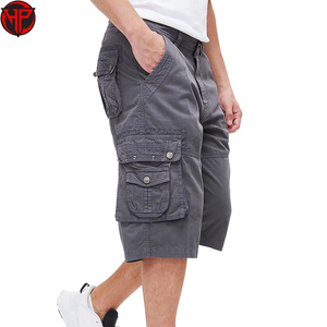 Shorts cargo pour hommes, unis, longueur genou, décontractés, utilitaires, taille élastique, pour l'extérieur, été - Product Image 2