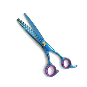 Tijeras de Entresacar Cabello de 5.5 Pulgadas Personalizadas con Hojas Afiladas, Herramientas de Peluquería con Mango de Acero y Plástico - Product Image 1