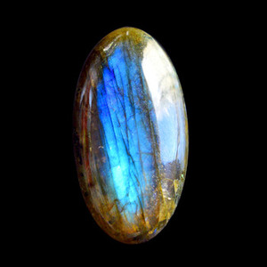 Cabujón ovalado de labradorita azul fuego brillante, tamaño personalizado, parte trasera plana para la fabricación de joyas naturales, pulido liso para colgante. - Product Image 4