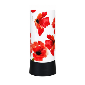 Red Floral Decorative Table Lamp LED Bedside <b>Night</b> <b>Light</b> Modern Accent Lamp for Bedroom Living Room Office Home Decor Gift - Product Image 1