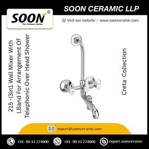 3 in 1 Wall Mixer With L Bend For Arrangement of Telephonic & Overhead Shower - Product Image 3