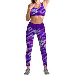 Summer Fitness Wear Breathable Quick Dry Lightweight Yoga Set Seamless Sublimation Print Adult Size Four Way Stretch - Product Image 1