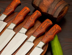Juego de Cuchillos de Chef Profesional de 5 Piezas de Acero con Alto Contenido de Carbono, con Hojas Afiladas y Duraderas, Mango Ergonómico de Madera Ambidiestro - Product Image 2