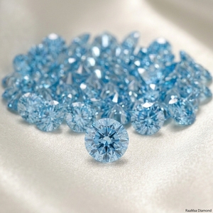 Precio de Fábrica, Azul Intenso de Lujo, CVD Cultivado en Laboratorio, Corte Brillante Redondo, Venta al por Mayor, Paquete Suelto, Fabricación de Joyas, Servicio de Muestras - Product Image 1