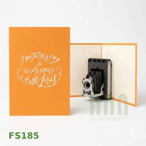 ANN HANDICRAFT Handmade 3D Pop-up Greeting Cards Custom <b>Camera</b> Friendship Thank You Invitation Gift Paper Material Vietnam 4 Die - Product Image 2