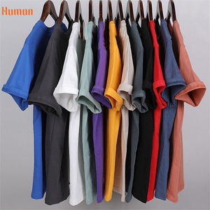 T-shirt décontracté en coton 100% tricoté 280 g/m², coupe oversize, épais, col rond, épaules tombantes, personnalisable avec logo sur le devant pour homme - Product Image 4