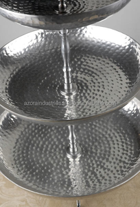 ที่วางเค้กช็อกโกแลตสีเงินทำจากอลูมิเนียมดีไซน์คลาสสิกปรับขนาดได้ตามต้องการสำหรับเค้กขนมอบขนมอบที่ให้บริการโดยอุตสาหกรรม Azora - Product Image 3