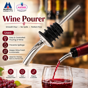Aérateur de vin et de liqueur portable en acier inoxydable Kitchen Delli, classique, durable, multifonction, bec verseur anti-goutte, compatible avec les aliments - Product Image 2
