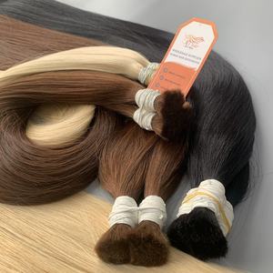 Extensions de cheveux humains lisses en vrac, couleur tendance, sans perte ni nœuds, toucher doux, pour tressage, prix de gros - Product Image 4