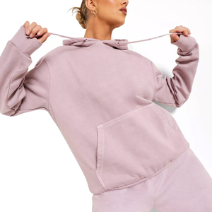 Sweat à capuche pour femme en molleton de haute qualité, effet délavé, design optimal, respirant, manches longues, sweat à capuche délavé pour femme - Product Image 1