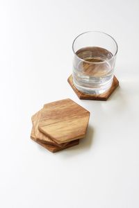 Handmade Wooden Coasters Set Natural Wood <b>Drink</b> Coasters for Coffee, Tea, Cups, Mugs, Dining Table and Home Decor - Product Image 2