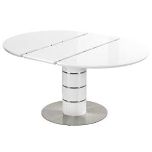 Mobilier moderne de luxe <span class=keywords><strong>Table</strong></span> à manger extensible ronde à ovale en MDF haute brillance pour 4 6 personnes Dîner à domicile - Product Image 1