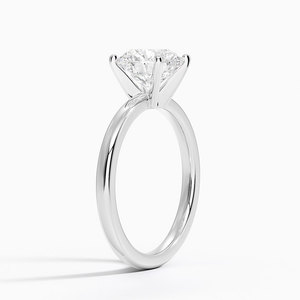 Elegant Comfort 2mm Solitaire <b>Ring</b> <b>Crafted</b> in Solid 14K White Gold with a Timeless Solitaire Design - Product Image 4