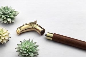 Canne de marche de luxe en laiton avec tête d'aigle, poignée décorative en bois, pour hommes, style vintage, pour gentlemen - Product Image 5