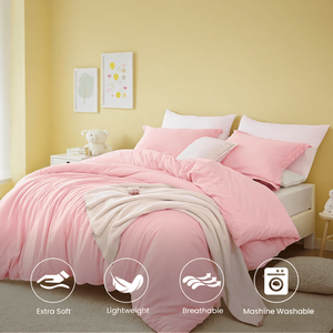 Set Copripiumino Oversize in Microfibra Rosa Bohémien per Tutti i Generi - 6 Pezzi - Product Image 2