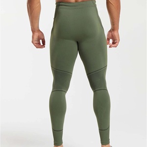 กางเกงรัดรูปผู้ชายผ้าสแปนเด็กซ์สีพื้นแบบกำหนดเองสำหรับใส่ในยิม กางเกงออกกำลังกายรัดกล้ามเนื้อหลังแบบเดลต์ฟลาย เอวสูง - Product Image 6
