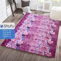 Tapis en mousse haute densité anti-allergique antidérapant doux gaufré moderne à motif abstrait non tissé pour nettoyage à sec usage domestique polyester