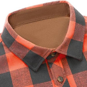 Camisa de Franela a Cuadros Buffalo de Manga Larga para Hombre al por Mayor con Bolsillo Sólido en Contraste, Puños Interiores de Pana y Forro de Pata de Gallo, Casual para el Trabajo - Product Image 4