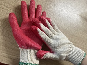 Red Nitrile Coated Cotton Garden <b>Gloves</b> Knit Wrist Anti-Slip Work Protection - Product Image 4