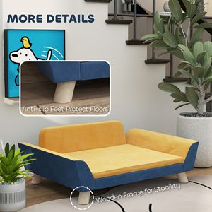 Canapé-lit pour chien orange avec coussin moelleux, housse lavable, patins antidérapants pour petits chiots, lit élégant pour petits chiens - Product Image 5