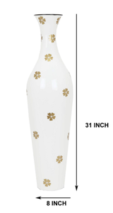 Jarrón Floral Decorativo Elegante con Acabado Brillante y Diseño Floral Impreso para Hogar u Oficina - Product Image 4