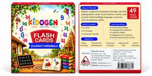 Tarjetas de Aprendizaje del Alfabeto Gujarati Varnamala de Kidogen, 49 Piezas, Juego de Aprendizaje del Alfabeto para Niños en Edad Preescolar, Juguetes Educativos, Certificación EN71, Papel - Product Image 1