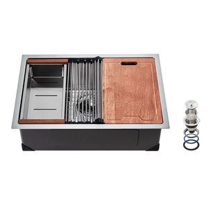 Lavello da Cucina Quadrato in Acciaio Inox 304 da 32 Pollici Stile Rustico per Appartamenti con Finitura Spazzolata - Product Image 6