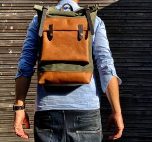 กระเป๋าเป้หนังผ้าแคนวาสเรียบง่ายสำหรับเดินทางไปโรงเรียนใส่แล็ปท็อป ขายส่ง รับทำโลโก้จากโรงงานโดยตรง LCB-0084 - Product Image 6