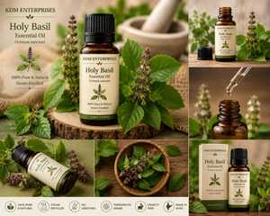 Aceite Esencial de Albahaca Sagrada 100% Puro y Natural, Destilado al Vapor, Aromaterapia, Cuidado de la Piel, Haryana, India, KDM ENTERPRISES - Product Image 5