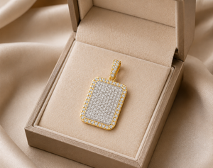 Colgante de Diamante Natural Mini Pavé en Forma de Almohada, Oro Sólido de 10K, Personalizado, Unisex, Oro Amarillo, Amuletos Modernos, Regalos para Hombres y Mujeres - Product Image 5