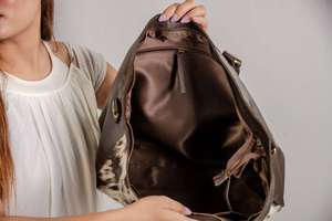 Bolso de Mano de Cuero Genuino de Lujo para Mujer, Estilo Bohemio Vintage, Diseño Floral, Cierre de Cremallera, Duradero, Estilo Occidental - Product Image 5