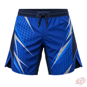 Pantalones Cortos de Lucha MMA Personalizados Cobalt Strike Grid, Fabricante de Pantalones Cortos de Grappling, OEM ODM, Ropa Deportiva Sublimada para Entrenamiento - Product Image 3