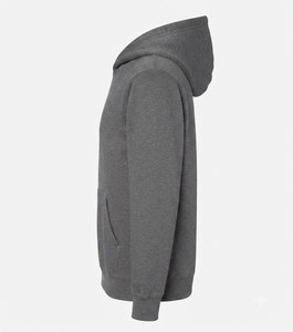 Sudadera con Capucha Gris Unisex, Poliéster French Terry, Corte Regular, Bolsillo Delantero, Ropa Casual de Otoño, Transpirable, 350g, Sin Forro - Product Image 3