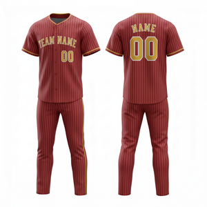 Uniforme de Béisbol Personalizable y Transpirable con Cuello en V, Pantalones y Camiseta de Alta Calidad con Estampado Sublimado - Product Image 6