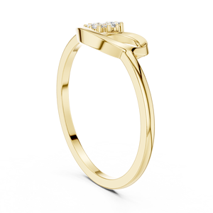Bague infini en or jaune avec fleurs et diamants pour femme, élégante et minimaliste, bague de promesse florale, bijou raffiné, cadeau - Product Image 2