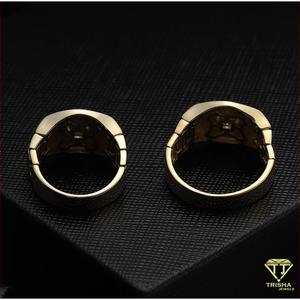 Bague ovale en argent sterling 925 avec diamant de laboratoire et accents dorés pour les grossistes en bijoux - Product Image 4