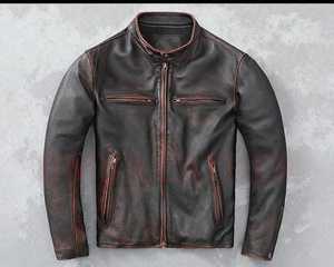 Veste en cuir marron pour homme de haute qualité pour usage décontracté - Product Image 1