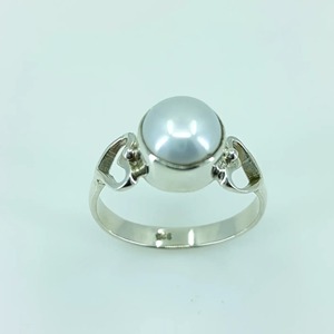 แหวนมุกน้ำจืด เงินแท้ 925 ของขวัญสำหรับเธอ แหวนแบบฝังมุก งานแฮนด์เมด - Product Image 6