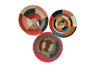 ตะกร้าผักตบชวาตกแต่งผนังชุดตะกร้าตกแต่งผนังสีสันสดใส3ชุด - Product Image 3
