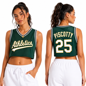 Camiseta de Baloncesto Corta Personalizada OEM para Mujer, Logotipo del Equipo Bordado, Nombre y Número del Jugador, Estilo Deportivo, Venta en Línea - Product Image 2
