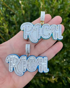 จี้เคลือบเงาแบบ Iced Out เงินแท้ 925 จี้ฮิปฮอป จี้สั่งทำพิเศษ จี้เพชรโมอิสซาไนต์ VVS จี้ตัวอักษร ผ่านการทดสอบเพชร - Product Image 1