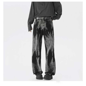 Nuevos Pantalones Vaqueros Casuales de Moda Urbana, Holgados, con Bordado Personalizado, Envío Rápido, Lavado Claro, Pierna Recta, Transpirables, para Verano - Product Image 4