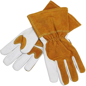 Gants de soudage en cuir avec doublure en Kevlar pour la protection du soudage MIG, résistants aux éclaboussures de métal fondu, type A - Product Image 3